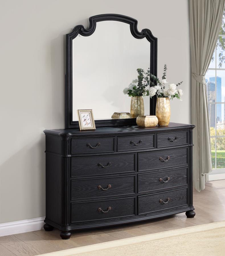 (image for) Celina 9-drawer Dresser with Mirror Black