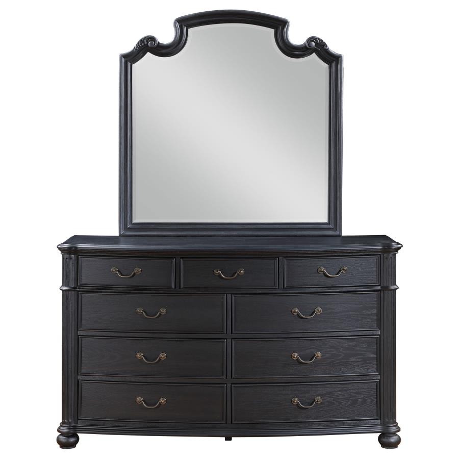 (image for) Celina 9-drawer Dresser with Mirror Black