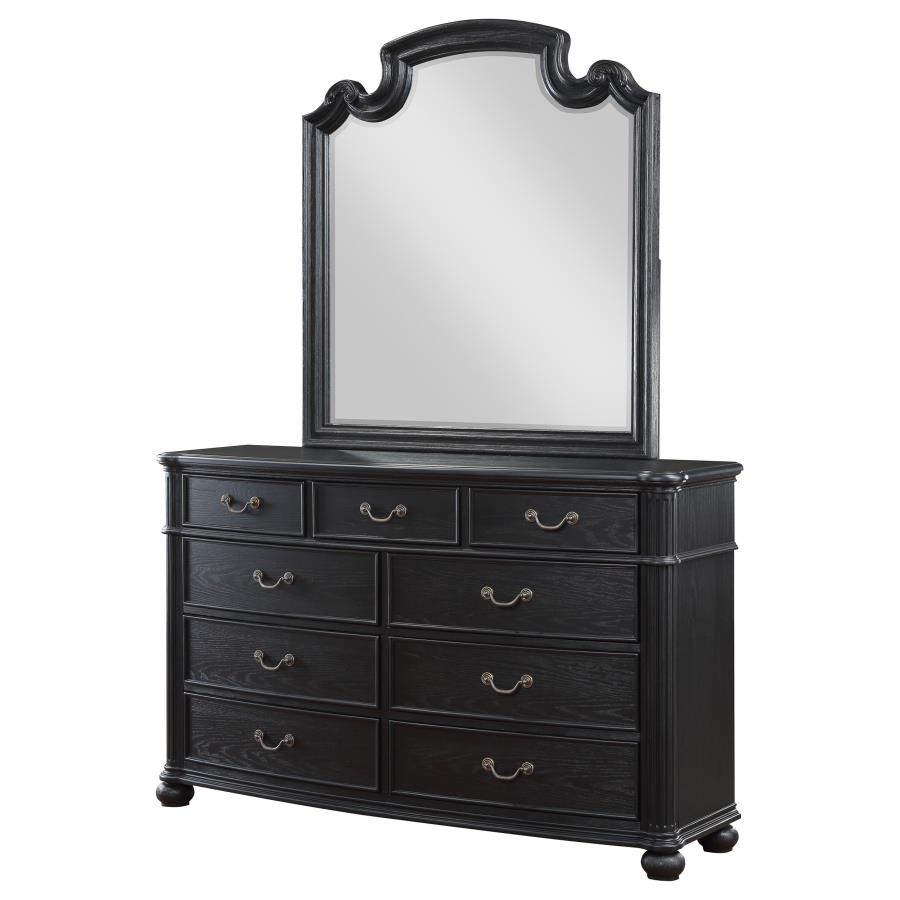 (image for) Celina 9-drawer Dresser with Mirror Black