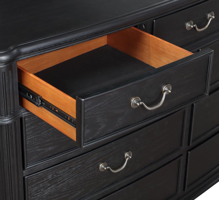 (image for) Celina 9-drawer Dresser with Mirror Black