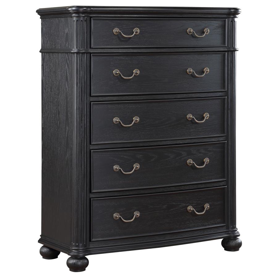 (image for) Celina 5-drawer Bedroom Chest Black - Click Image to Close