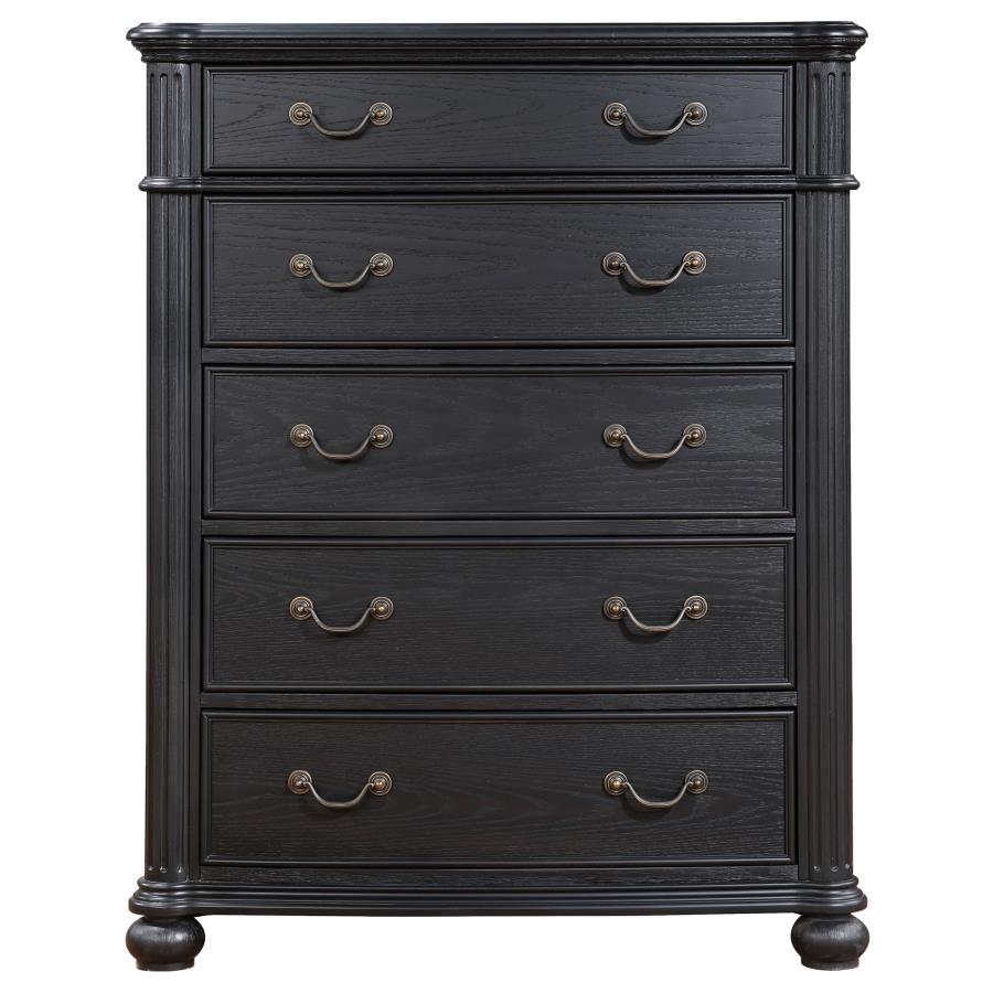 (image for) Celina 5-drawer Bedroom Chest Black