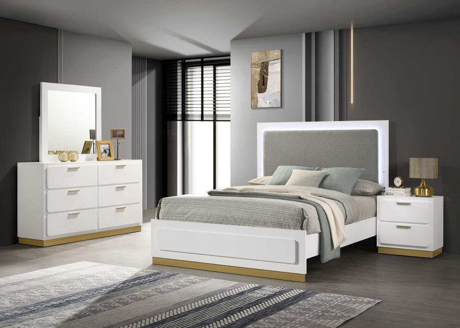 (image for) Caraway 4-piece Eastern King Bedroom Set White - Click Image to Close