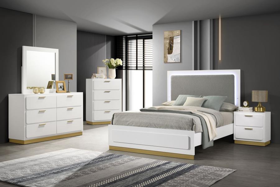 (image for) Caraway 5-piece Eastern King Bedroom Set White - Click Image to Close