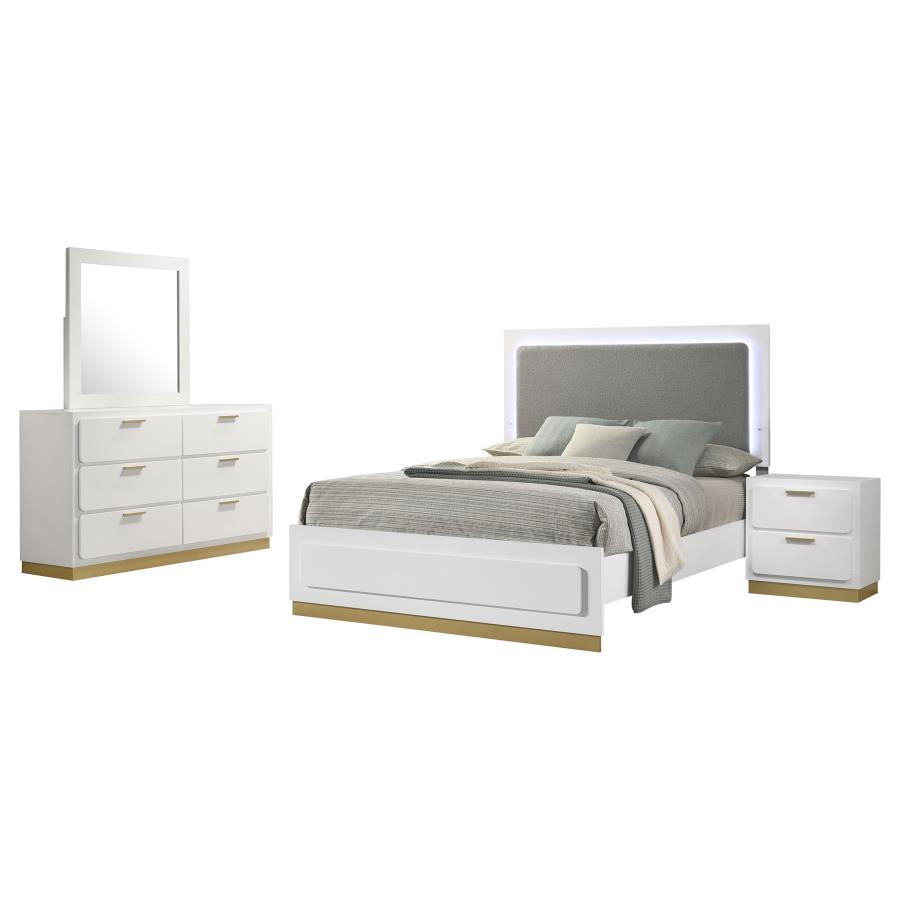 (image for) Caraway 4-piece California King Bedroom Set White