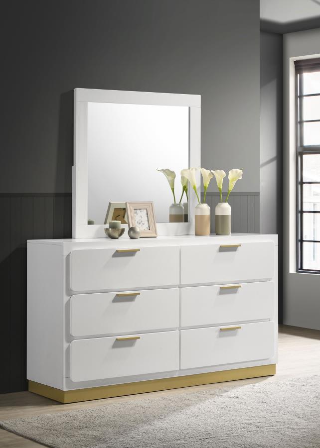 (image for) Caraway 6-drawer Dresser with Mirror White