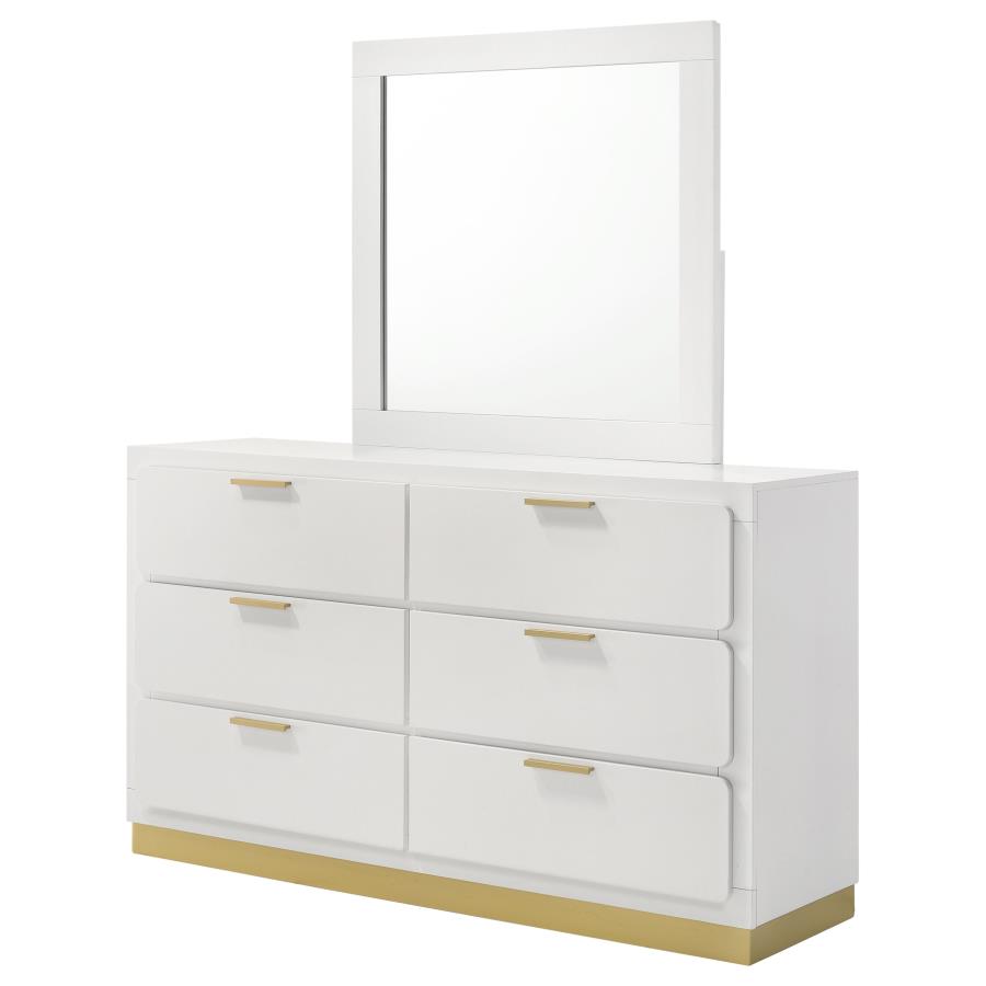 (image for) Caraway 6-drawer Dresser with Mirror White