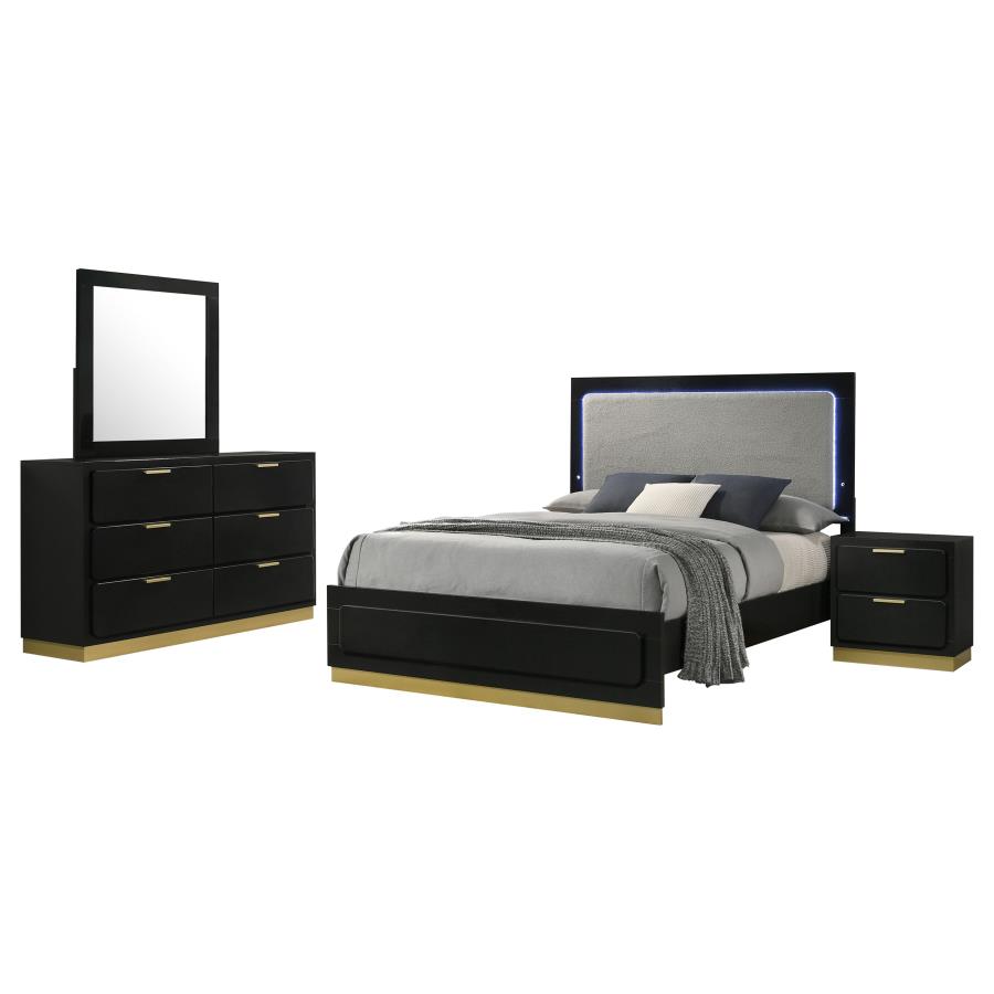 (image for) Caraway 4-piece Eastern King Bedroom Set Black