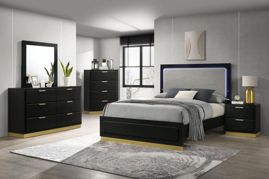 (image for) Caraway 5-piece Eastern King Bedroom Set Black - Click Image to Close