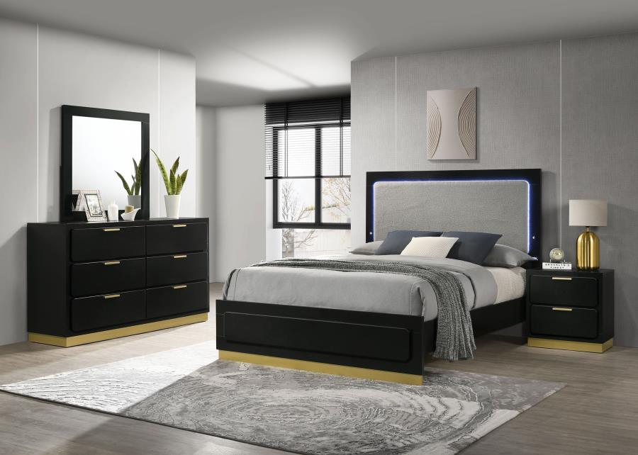 (image for) Caraway 4-piece California King Bedroom Set Black - Click Image to Close