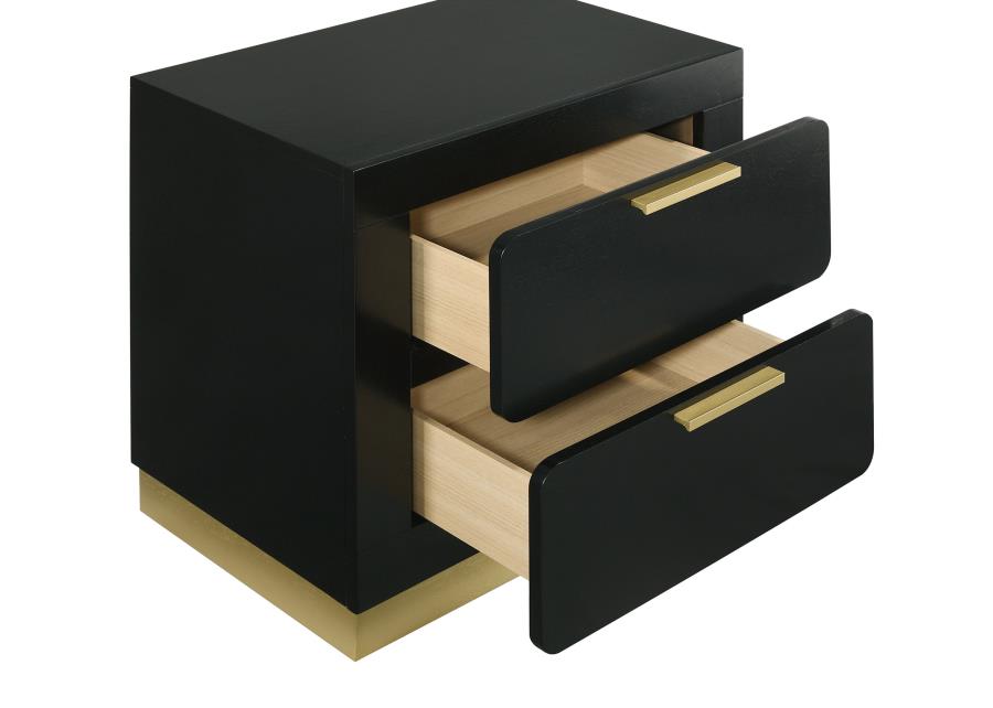 (image for) Caraway 2-drawer Nightstand Black