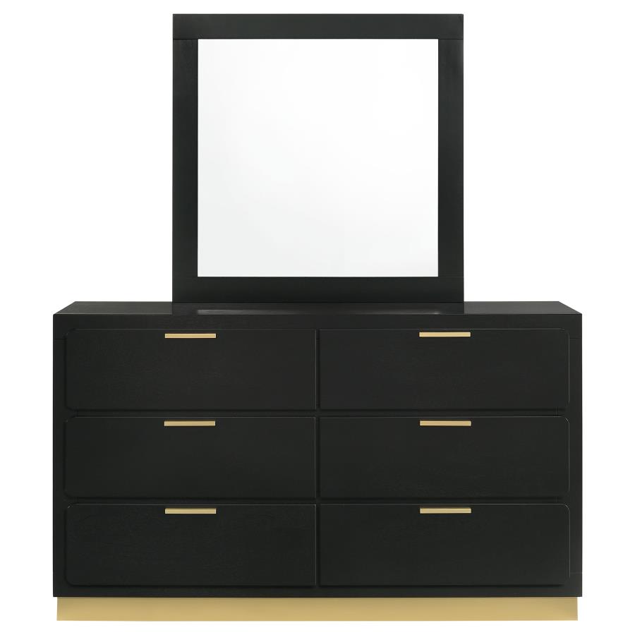 (image for) Caraway 6-drawer Dresser with Mirror Black