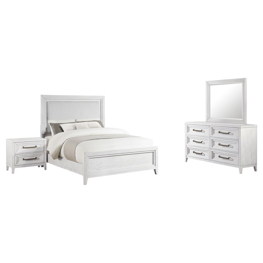 (image for) Marielle 4-piece Cal King Bedroom Set Distressed White 