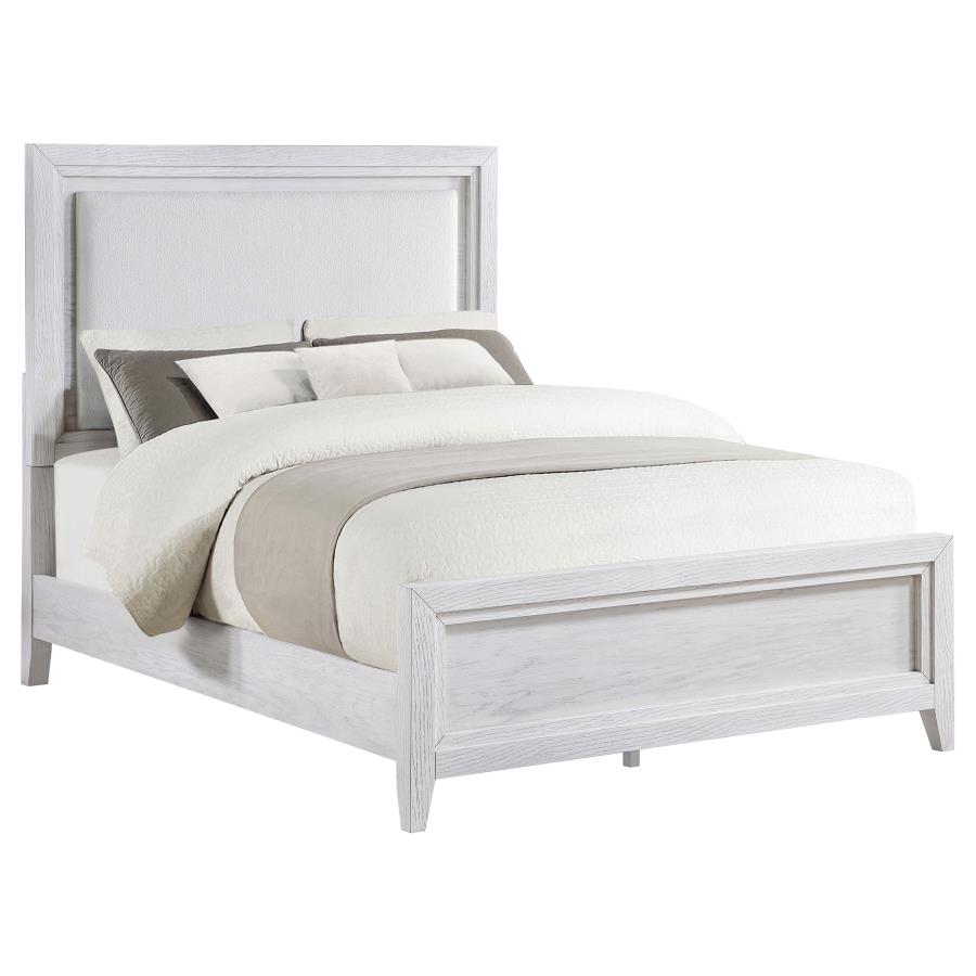 (image for) Marielle California King LED Panel Bed Distressed White 