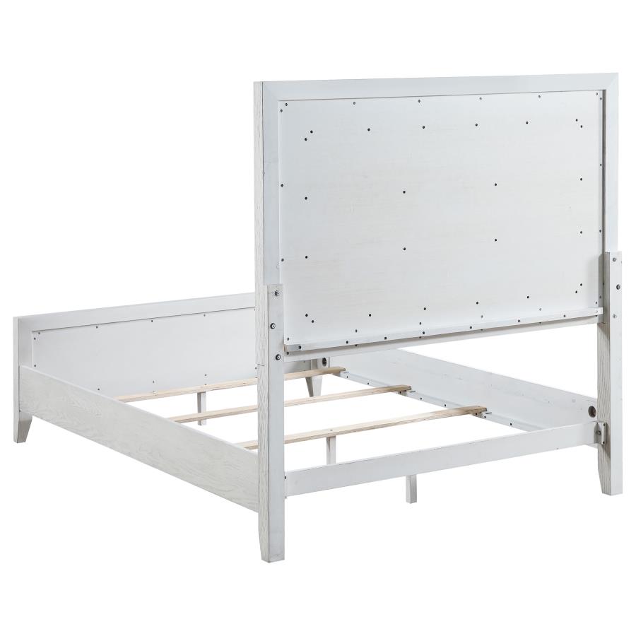 (image for) Marielle California King LED Panel Bed Distressed White 