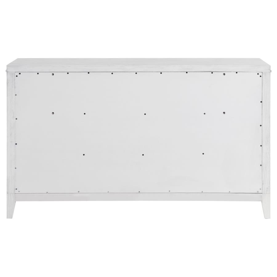 (image for) Marielle 6-drawer Bedroom Dresser Distressed White 