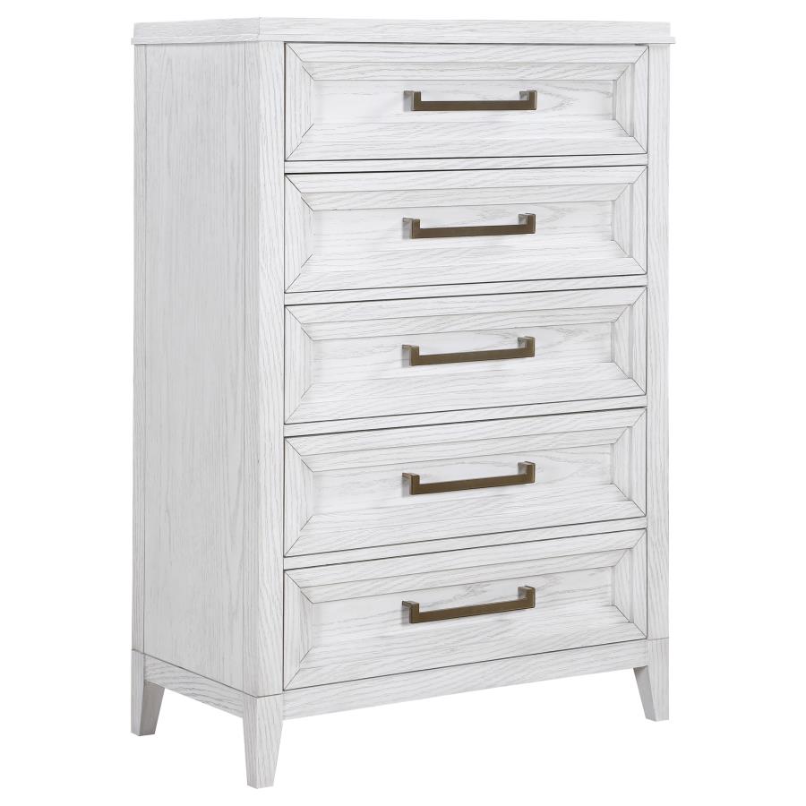 (image for) Marielle 5-drawer Bedroom Chest Distressed White - Click Image to Close