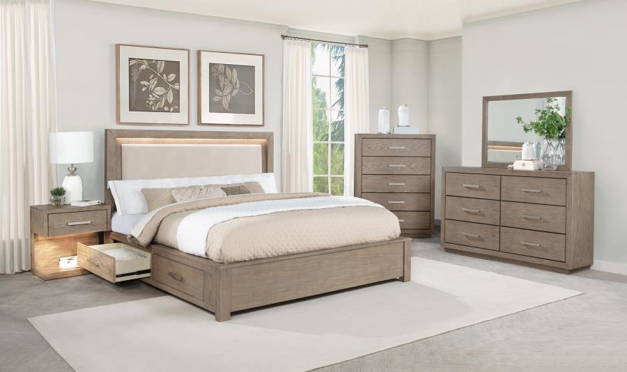 Modal Additional Images for Kenora 1-drawer Nightstand Bedside Table Barley Brown