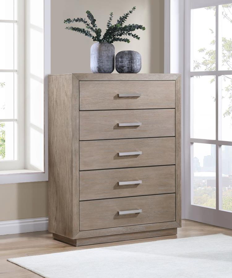 (image for) Kenora 5-drawer Bedroom Chest Barley Brown