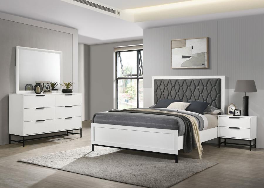 (image for) Sonora 4-piece Eastern King Bedroom Set White - Click Image to Close