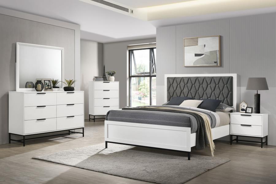 (image for) Sonora 5-piece Eastern King Bedroom Set White - Click Image to Close