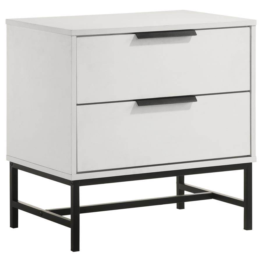 (image for) Sonora 2-drawer Nightstand Bedside Table White - Click Image to Close