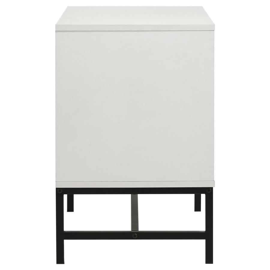 (image for) Sonora 2-drawer Nightstand Bedside Table White 