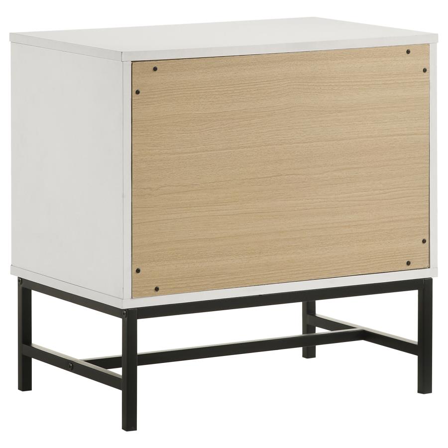 (image for) Sonora 2-drawer Nightstand Bedside Table White 