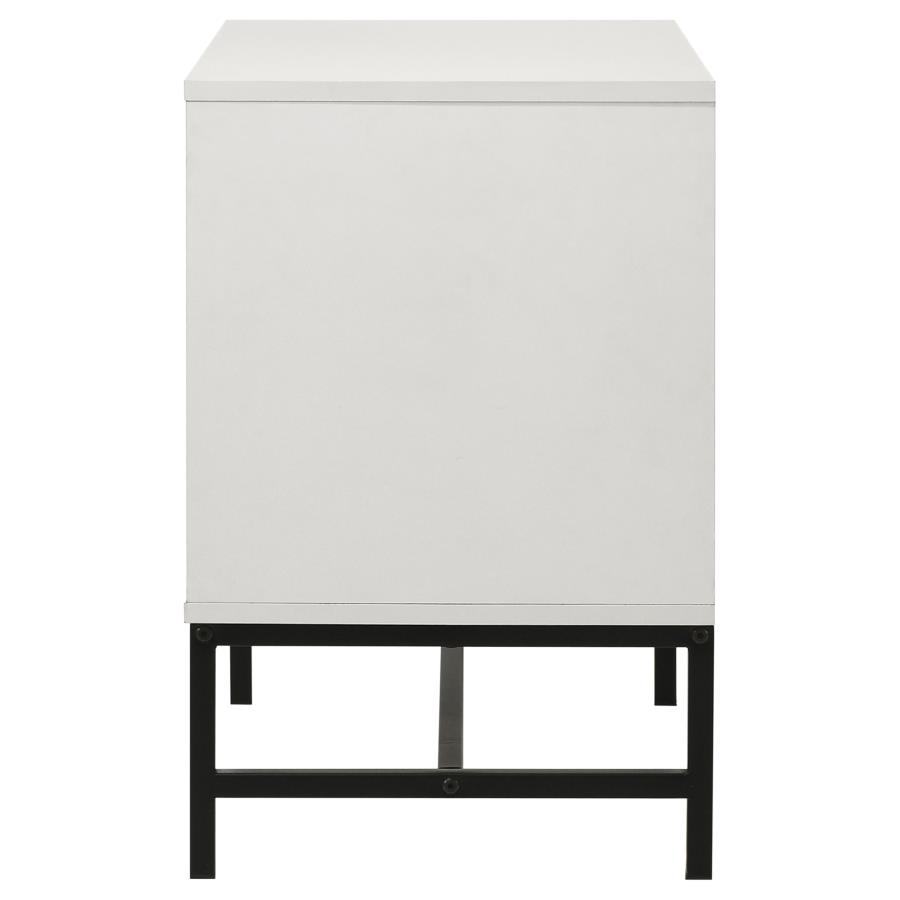 (image for) Sonora 2-drawer Nightstand Bedside Table White 