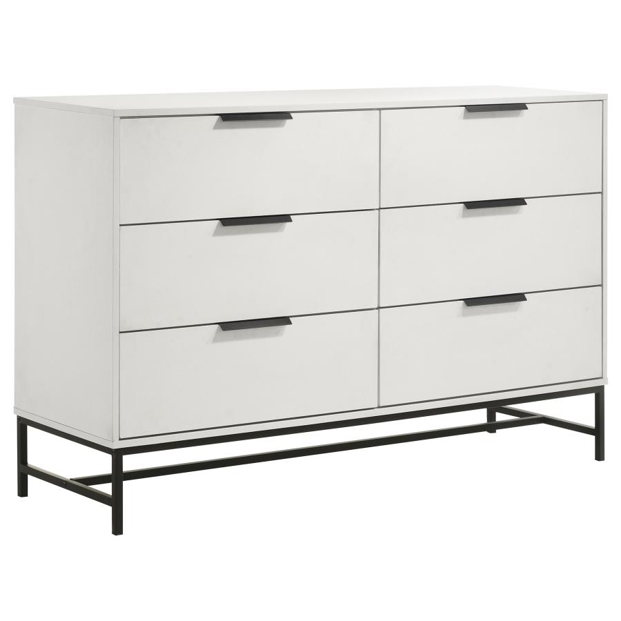 (image for) Sonora 6-drawer Bedroom Dresser White - Click Image to Close