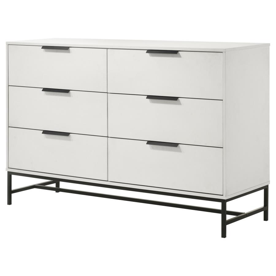 (image for) Sonora 6-drawer Bedroom Dresser White 