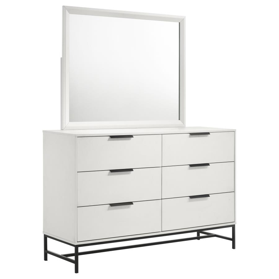 (image for) Sonora 6-drawer Dresser with Mirror White - Click Image to Close