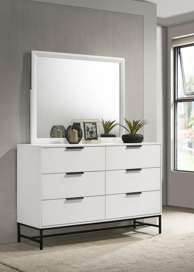 (image for) Sonora 6-drawer Dresser with Mirror White