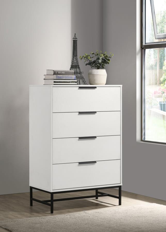 (image for) Sonora 4-drawer Bedroom Chest White 