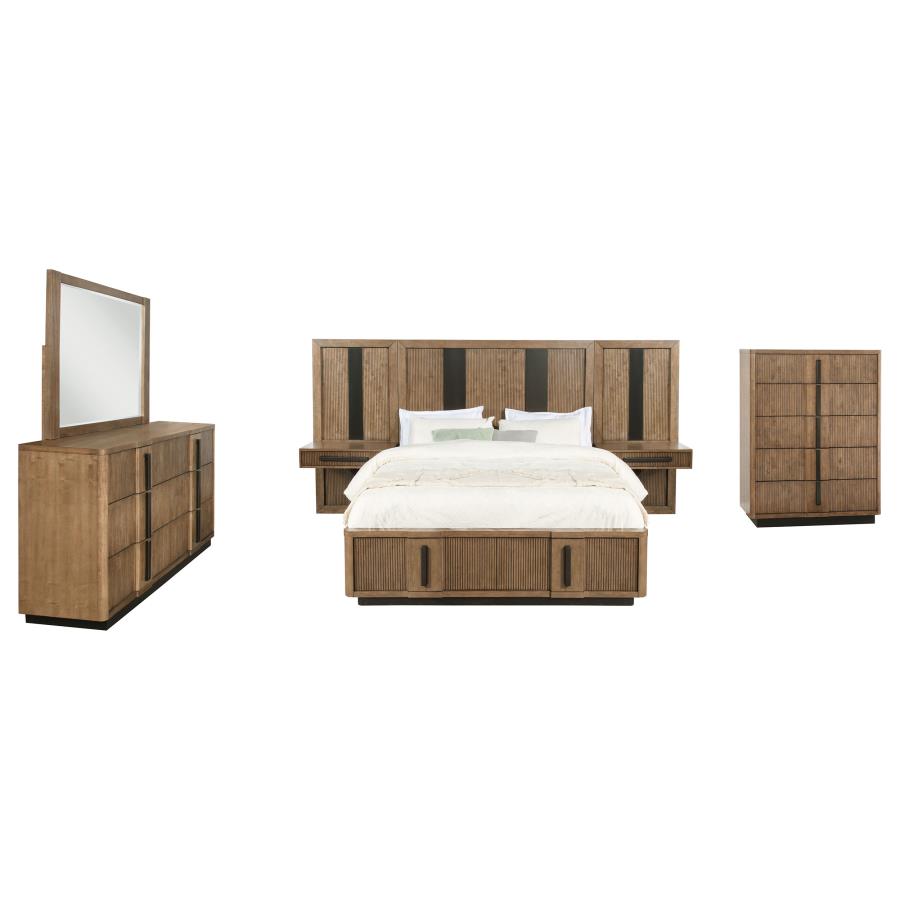 (image for) Terrace 6-piece Eastern King Panel Bedroom Set Ash Brown