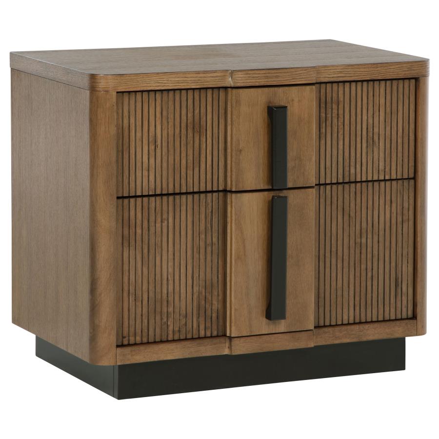 (image for) Terrace 2-drawer Nightstand Bedside Table Ash Brown - Click Image to Close