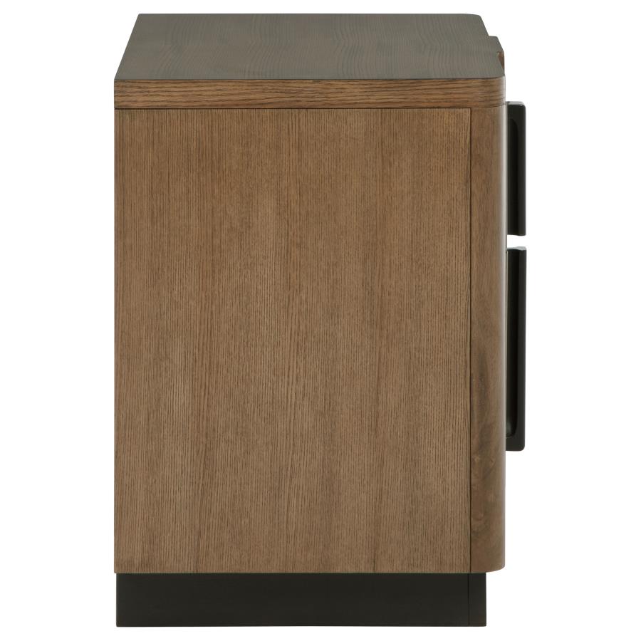 (image for) Terrace 2-drawer Nightstand Bedside Table Ash Brown