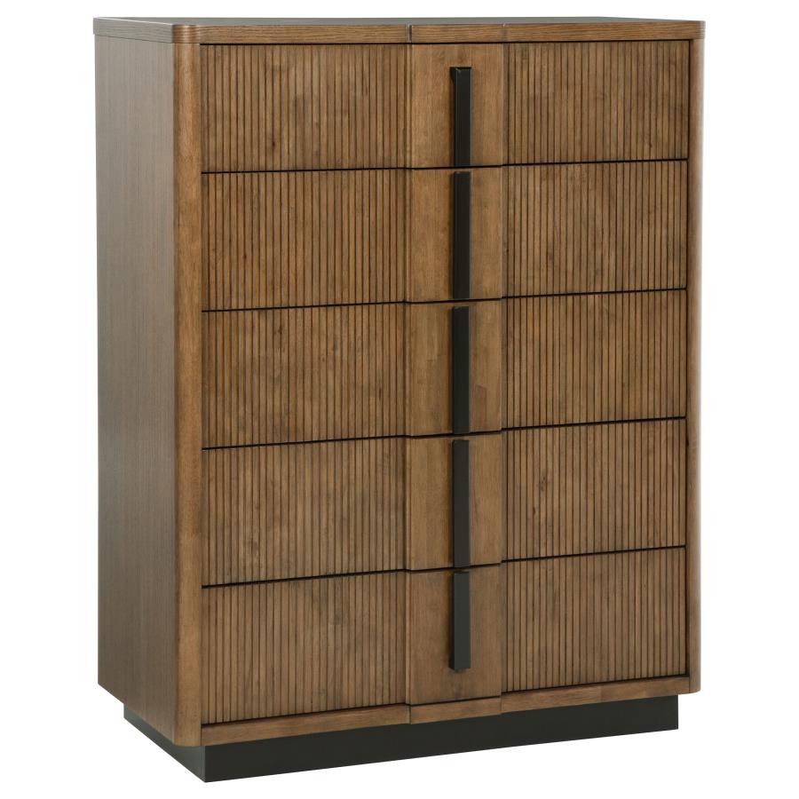 (image for) Terrace 5-drawer Chest of Drawers Ash Brown - Click Image to Close