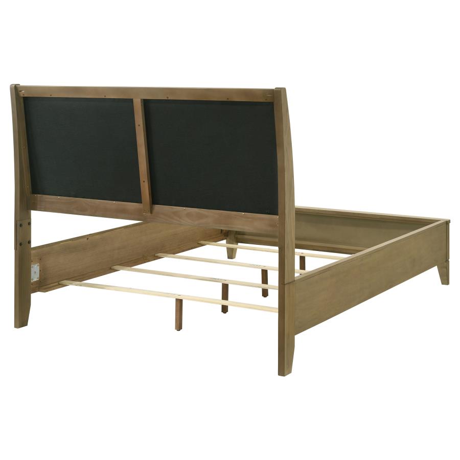 (image for) Granada Upholstered California King Panel Bed Natural Pine