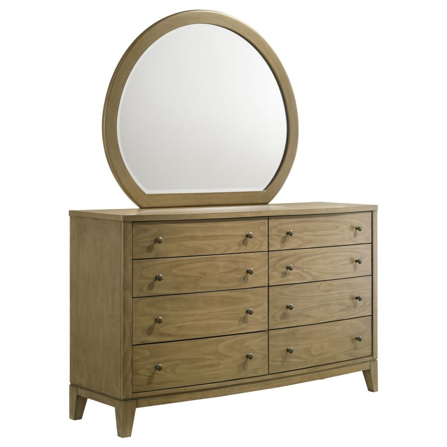 (image for) Granada 8-drawer Dresser and Mirror Natural Pine