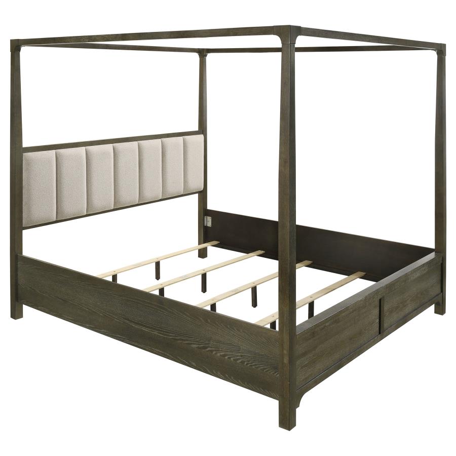 (image for) Gran Park Eastern King Four Poster Canopy Bed Dark Cocoa - Click Image to Close