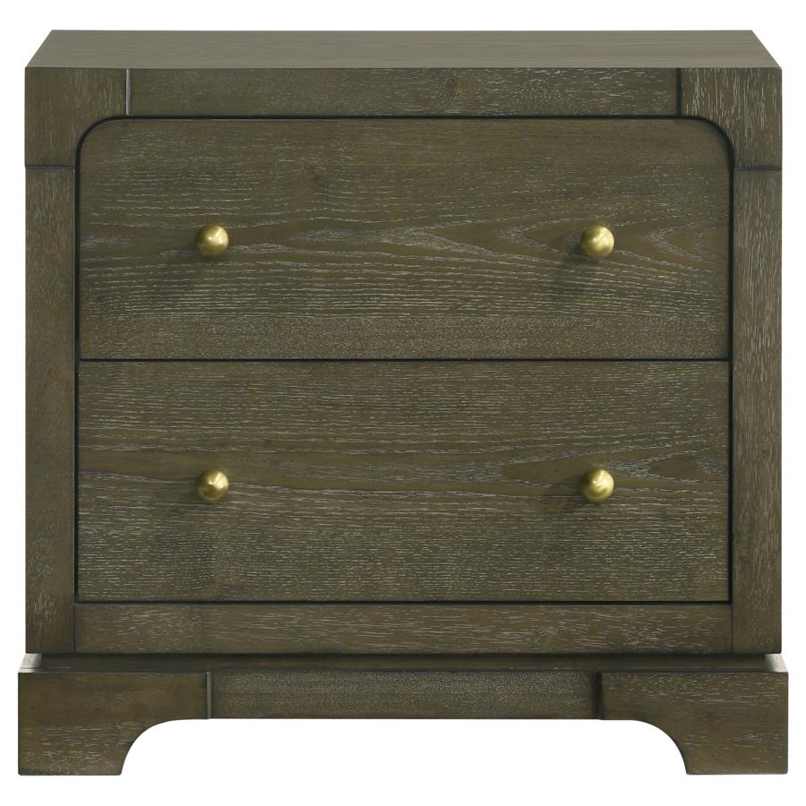 (image for) Gran Park 2-drawer Nightstand Bedside Table Dark Cocoa