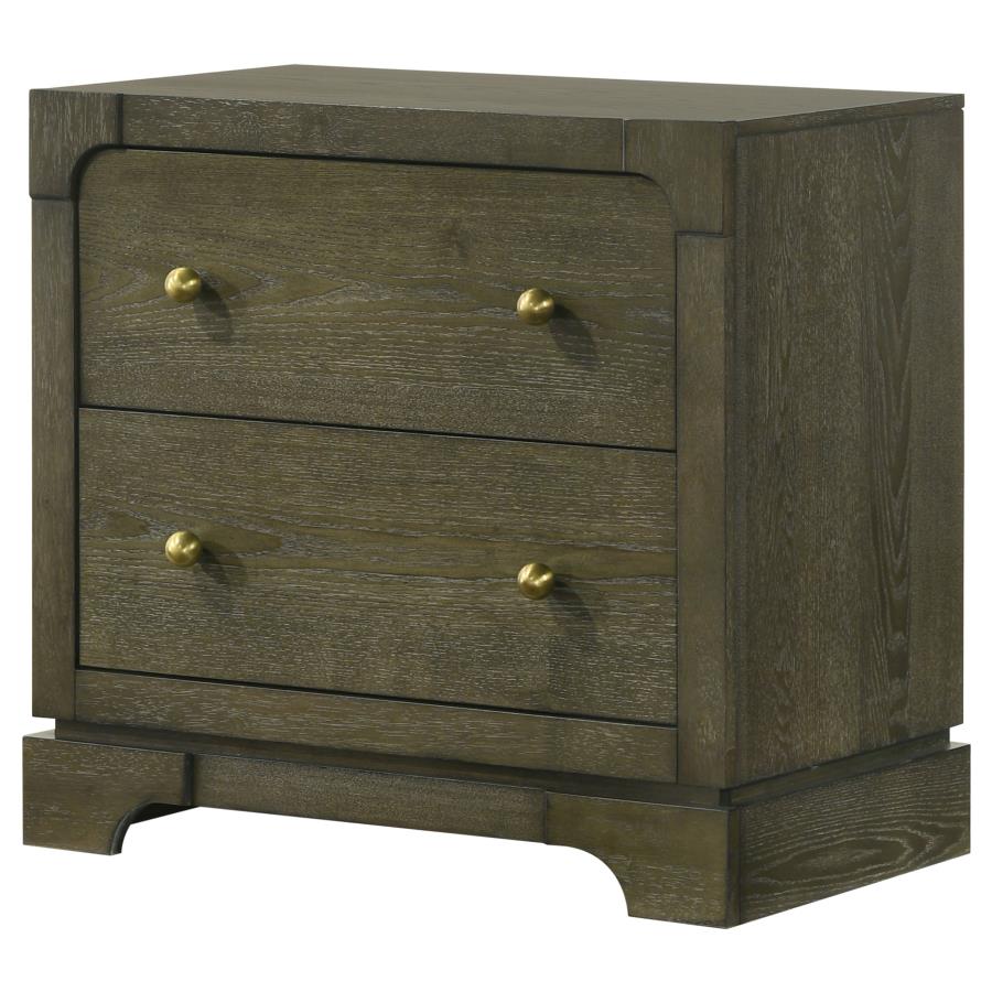 (image for) Gran Park 2-drawer Nightstand Bedside Table Dark Cocoa