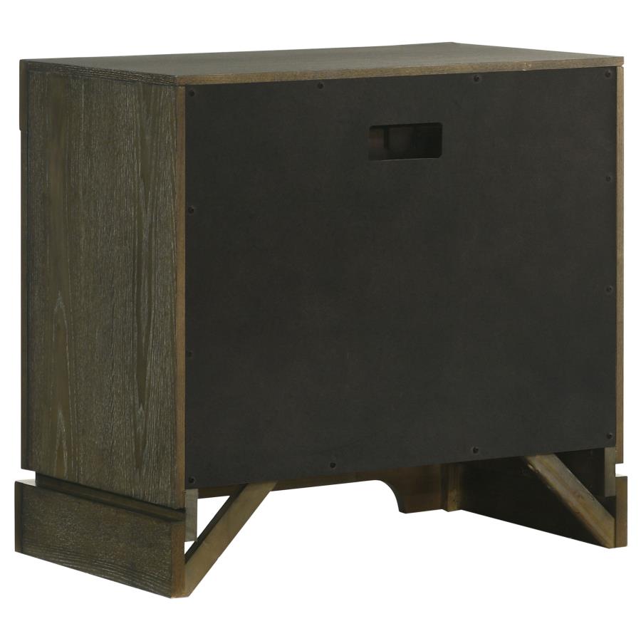 (image for) Gran Park 2-drawer Nightstand Bedside Table Dark Cocoa