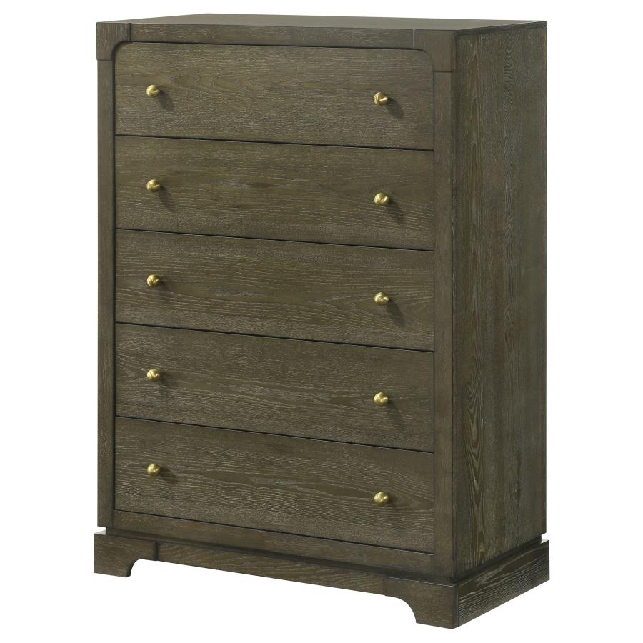 (image for) Gran Park 5-drawer Bedroom Chest of Drawers Dark Cocoa