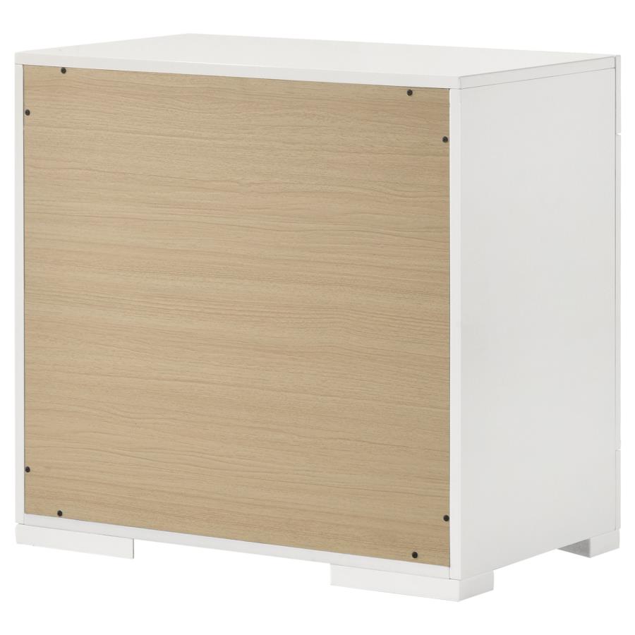 (image for) Ives 2-drawer Nightstand Bedside Table White High Gloss