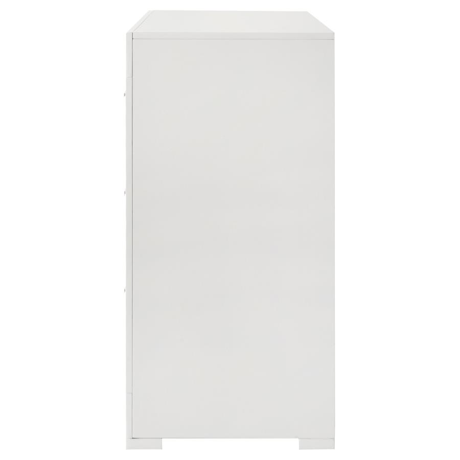 (image for) Ives 6-drawer Dresser Cabinet White High Gloss