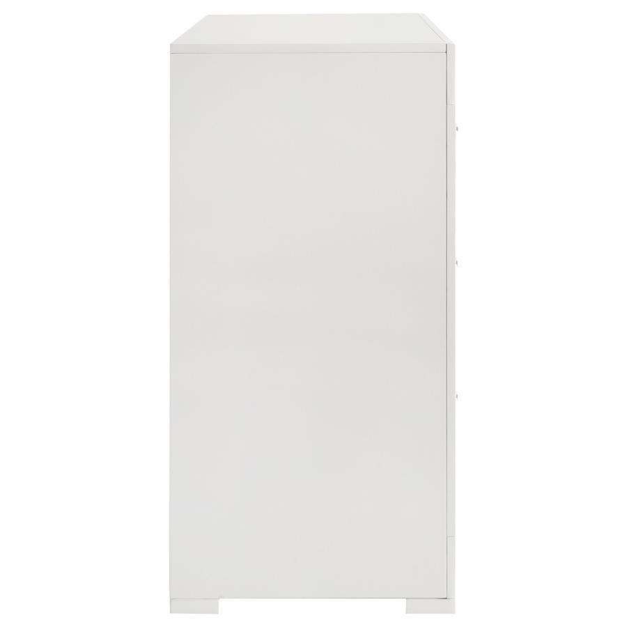 (image for) Ives 6-drawer Dresser Cabinet White High Gloss