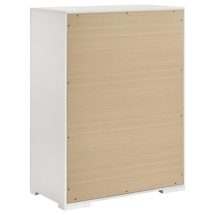 (image for) Ives 5-drawer Bedroom Chest of Drawers White High Gloss