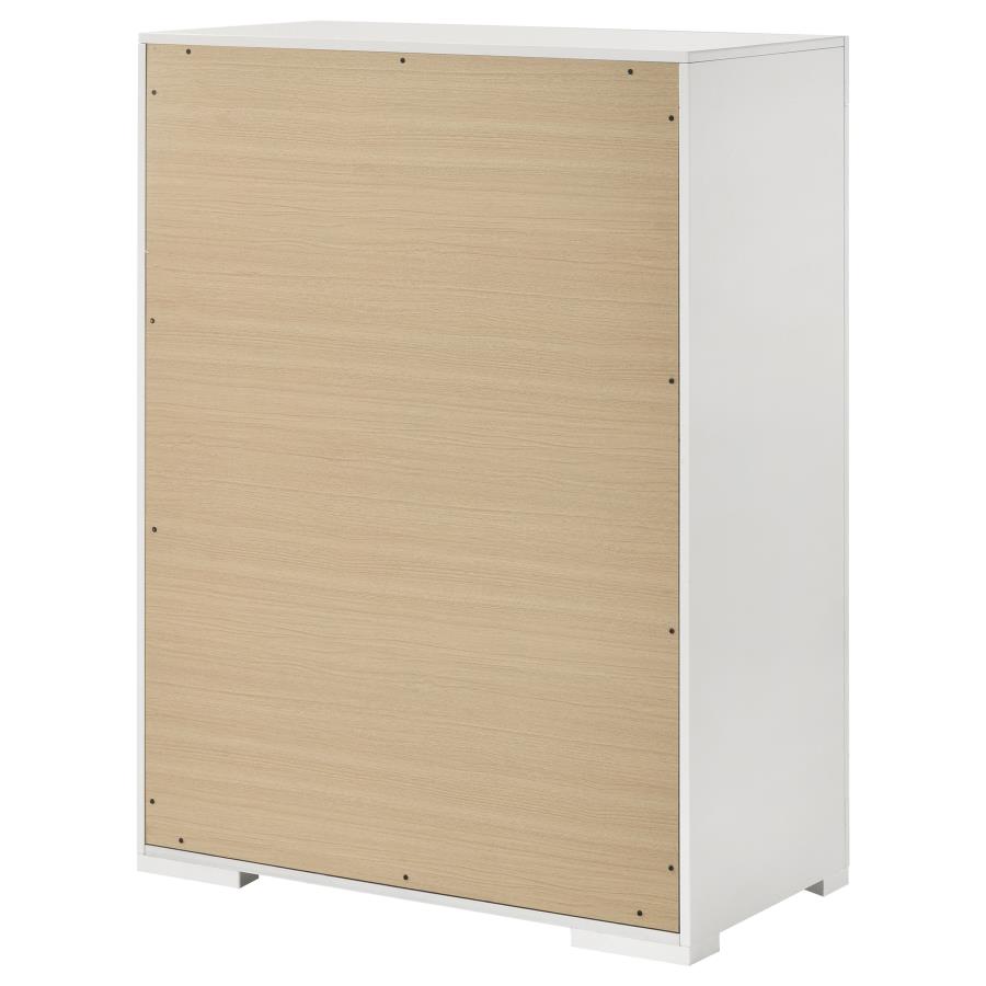 (image for) Ives 5-drawer Bedroom Chest of Drawers White High Gloss